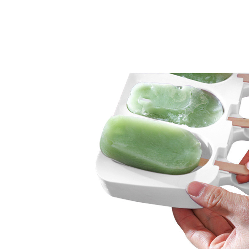 Forme pentru înghețată din silicon cu 4/8 cavități DIY, de casă, prăjituri de ciocolată, desert, congelator, forme pentru suc cu bastoane, consumabile pentru petreceri de vară