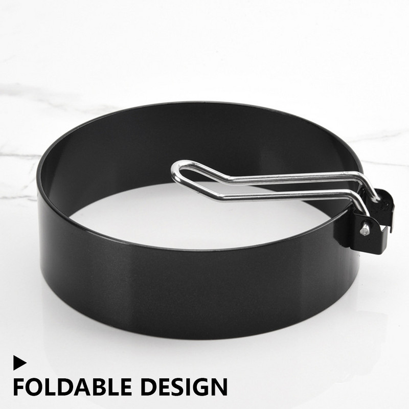 Inel de prăjire a ouălor din oțel inoxidabil, în formă de cerc metalic, forma pentru clătite pentru braconaj prăjit, cu mâner, forma antiaderență pentru ouă prăjite, unelte de gătit