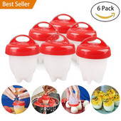 6 bucăți/set mașină de gătit ouă din silicon, mini suport pentru ouă la abur, fără BPA, fără coajă, separator antiaderent, accesorii de bucătărie