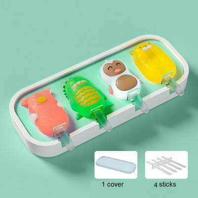 Egészséges szilikon fagylaltforma Rajzfilm formájú, újrafelhasználható popsikáló formák barkácsolás házi készítésű jégcukorforma Nyári kedvencek Konyhai eszközök