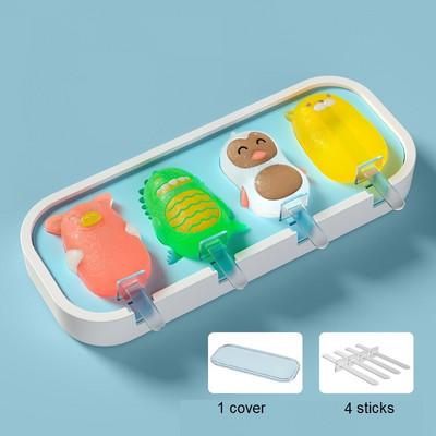 Egészséges szilikon fagylaltforma Rajzfilm formájú, újrafelhasználható popsikáló formák barkácsolás házi készítésű jégcukorforma Nyári kedvencek Konyhai eszközök