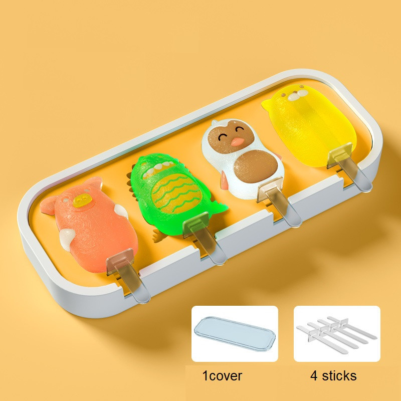 Egészséges szilikon fagylaltforma Rajzfilm formájú, újrafelhasználható popsikáló formák barkácsolás házi készítésű jégcukorforma Nyári kedvencek Konyhai eszközök