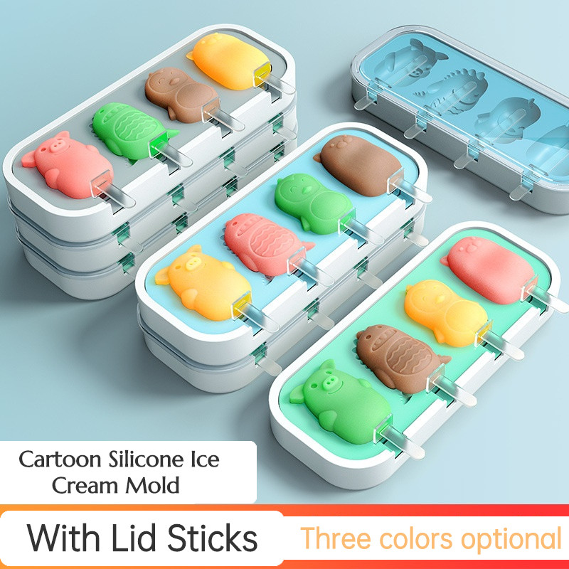 Egészséges szilikon fagylaltforma Rajzfilm formájú, újrafelhasználható popsikáló formák barkácsolás házi készítésű jégcukorforma Nyári kedvencek Konyhai eszközök