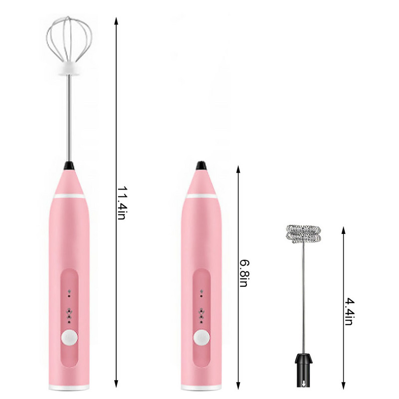 Spumator de lapte electric Batător de ouă reîncărcabil prin USB Aparat de spumă cu 3 viteze Baterie portabilă Mixer băuturi 4 culori