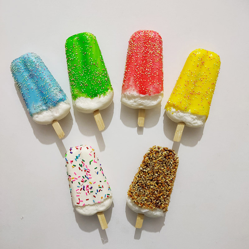 6 bucăți copii înghețată artificială jucării squishy farmec drăguț simulare alimente decor creativitate copii recuzită fotografică 11*5 cm