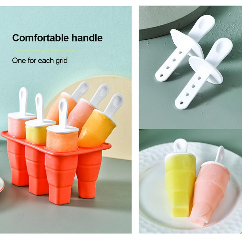 Forme din silicon pliabile pentru ghivece cu 6 găuri Mașină pentru înghețată Matită pentru gheață DIY pentru copii, reutilizabile, ușor de curățat, forme pentru înghețată fără BPA
