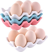 6 tinkleliai keraminiai kiaušinių padėklai, neslystantys kiaušinių laikiklio padėklai, kiaušinių dozatoriaus laikiklio laikiklis šaldytuvo laikymo dėžutės konteineris virtuvei