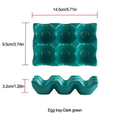 6 tinkleliai keraminiai kiaušinių padėklai, neslystantys kiaušinių laikiklio padėklai, kiaušinių dozatoriaus laikiklio laikiklis šaldytuvo laikymo dėžutės konteineris virtuvei