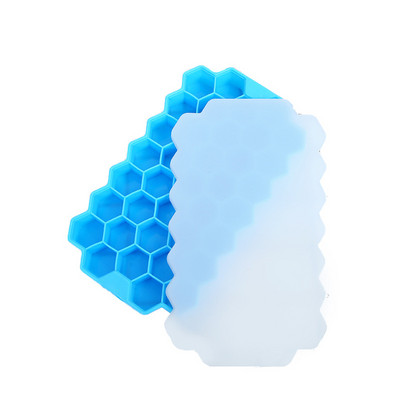 Tavă pentru cuburi de gheață din silicon în formă de fagure de miere. Formă pentru cuburi de gheață din silicon, cu capace pentru petrecere de înghețată, cocktail-uri, băutură rece