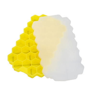 Tavă pentru cuburi de gheață din silicon în formă de fagure de miere. Formă pentru cuburi de gheață din silicon, cu capace pentru petrecere de înghețată, cocktail-uri, băutură rece