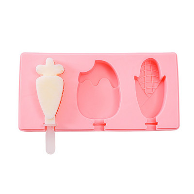 Formă din silicon pentru înghețată Forme siameze pentru popsicle cu capac DIY Mucegai pentru acadele de gheață de casă Imagine drăguță Unelte de bucătărie lucrate manual