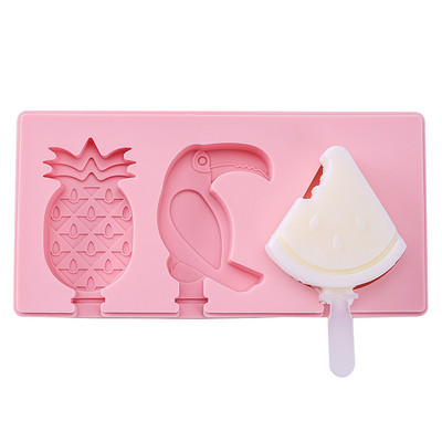 Silikonski kalup za sladoled Popsicle Sijamski kalupi s poklopcem DIY Domaći kalup za sladoled Slatke slike iz crtića Ručno izrađeni kuhinjski alati