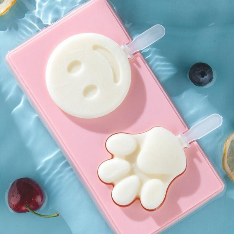 Szilikon fagylaltforma Popsikás sziámi formák fedéllel Barkácsolj házi készítésű jégcukorforma Rajzfilm, aranyos kép, kézzel készített konyhai eszközök