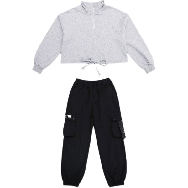 Laia mustriga tõmbluku ja paeltega dressipluus tüdrukutele