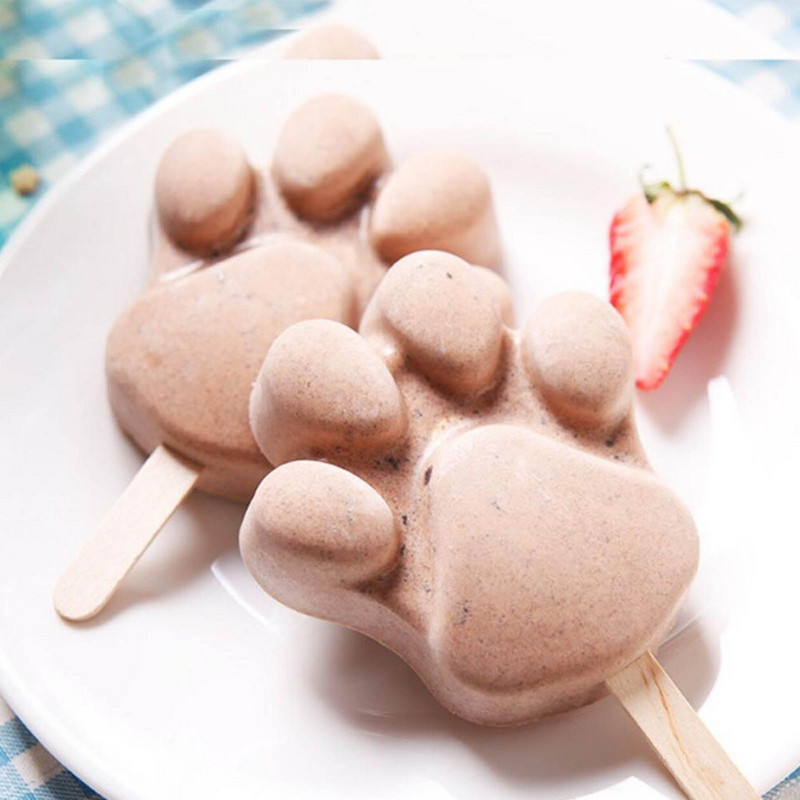 Fagylalt szilikon forma DIY Kutya Mancs alakú jégkocka Formakészítés Tapadásmentes francia hab Nyári jégkrém forma konyhai kütyü