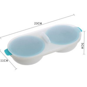 Cazan de scurgere de ouă Cupă dublă Aburitor de ouă cu capac de bucătărie Formă de gătit Mașină de gătit Ouă fierte Formă pentru cuptoare cu microunde