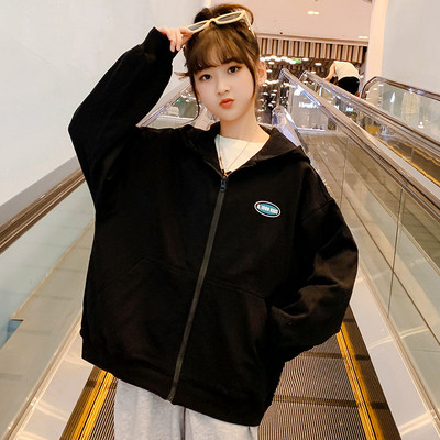 Trenirka s logotipom i patentnim zatvaračem za djevojčice