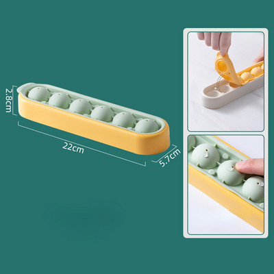 Cuburi de gheață rotunde cu 6 cavități Formă din silicon pentru înghețată cu capac Mașină de gătit pentru ghiveci Forma tavă pentru whisky Hochei pe gheață Cadou Accesorii de bucătărie