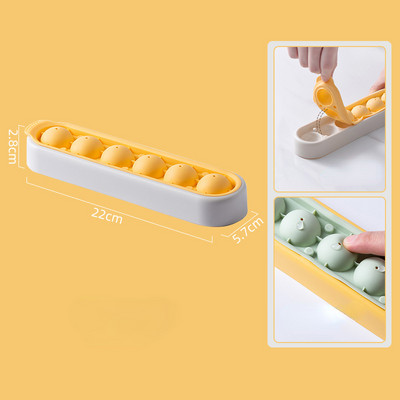 Cuburi de gheață rotunde cu 6 cavități Formă din silicon pentru înghețată cu capac Mașină de gătit pentru ghiveci Forma tavă pentru whisky Hochei pe gheață Cadou Accesorii de bucătărie