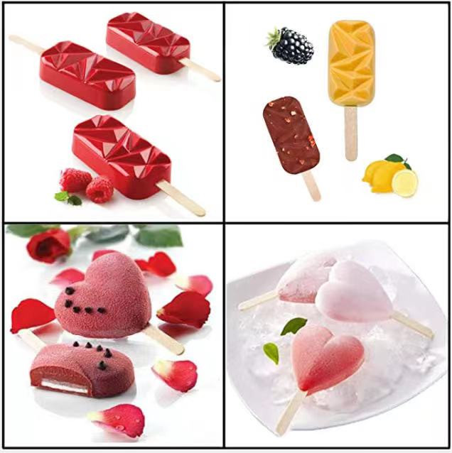 Silikoninės saldainių formelės Silikoninės formos šokoladinės ledų formelės Silikoninės formelės arba ledų formelių pūslelinės lazdelės