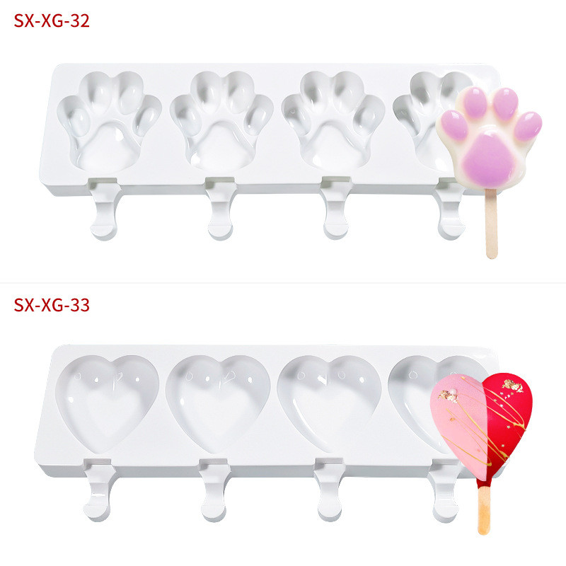 Silikoninės saldainių formelės Silikoninės formos šokoladinės ledų formelės Silikoninės formelės arba ledų formelių pūslelinės lazdelės