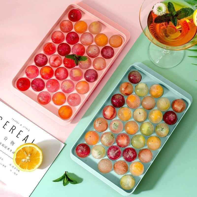 Színes kerek rombusz jégforma doboz Jégkocka tálca kockakészítő PP műanyag formaformák Élelmiszer-minőségű forma Konyhai kiegészítők Gadgets