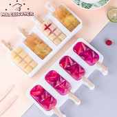 Szilikon fagylaltforma, újrafelhasználható popsiklóforma fagylaltforma pálcikákkal Ice Pop Maker Desszert DIY formakészítő eszközök