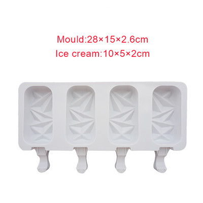 Szilikon fagylaltforma, újrafelhasználható popsiklóforma fagylaltforma pálcikákkal Ice Pop Maker Desszert DIY formakészítő eszközök