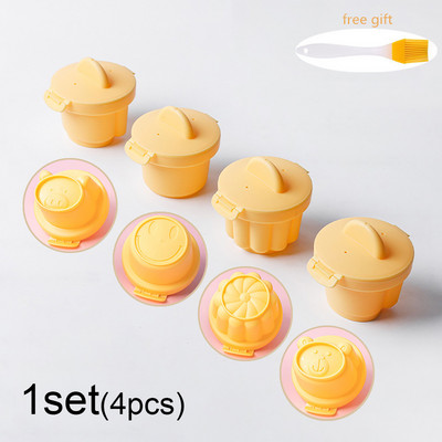 4 buc/set de instrumente drăguțe pentru gătit ouă cu perie, din plastic, pentru cazanul de ouă, braconaj pentru copii, coacerea ouălor, accesorii de bucătărie