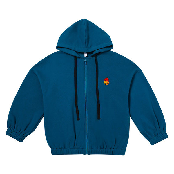 Vaikiškas sportinis megztinis mergaitėms su siuvinėjimu ir užtrauktuku