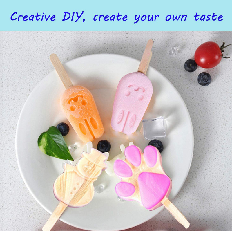 Forme din silicon pentru Popsicle Matriză reutilizabilă de calitate alimentară pentru Popcylce cu capac DIY de casă drăguț de desene animate Bomboane pentru înghețată de ciocolată