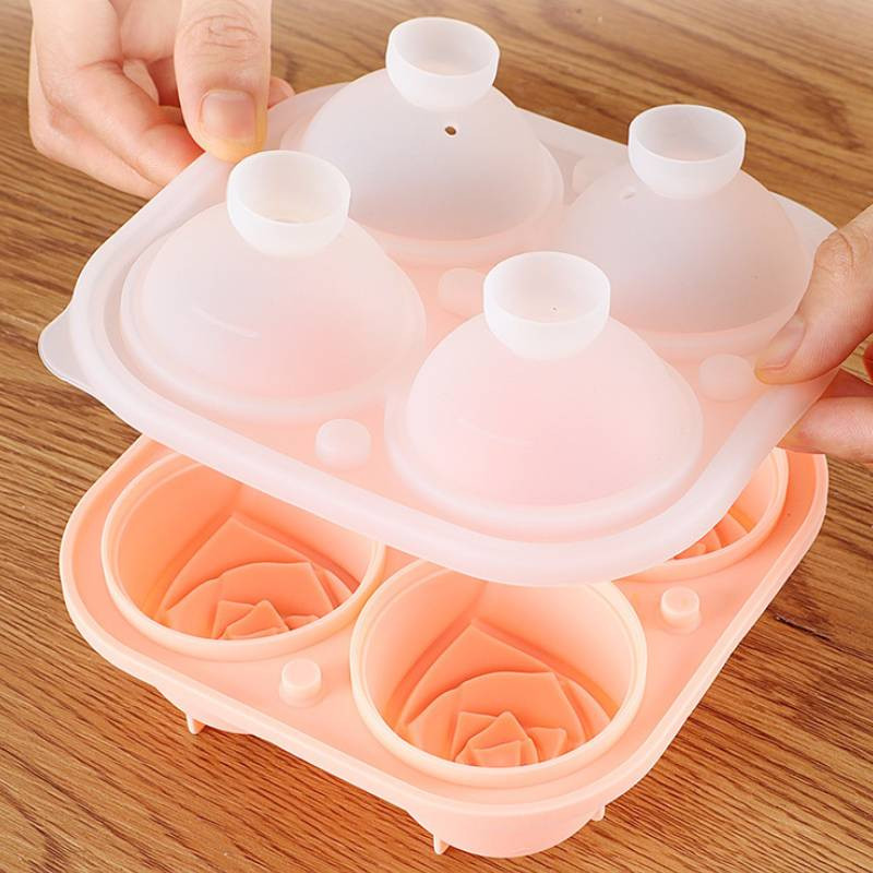 Jégkocka forma szilikon rózsa alakú fagylalt forma tálca 3D nagy fagylalt labdakészítő újrafelhasználható whisky koktél formázó szerszámok