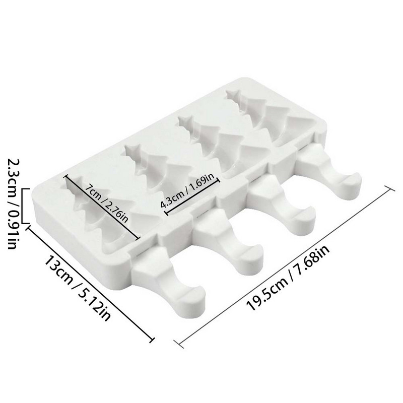 4 cellás karácsonyfa popsikló forma barkácsfa forma csokoládéforma fa pálcika torta díszítő eszközök konyhai kiegészítők