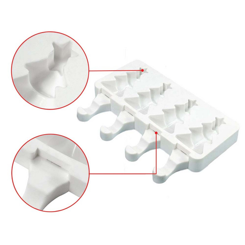 4 cellás karácsonyfa popsikló forma barkácsfa forma csokoládéforma fa pálcika torta díszítő eszközök konyhai kiegészítők