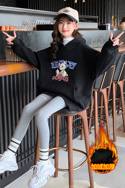 Dječji sweatshirt za djevojčice s džepom i kapuljačom