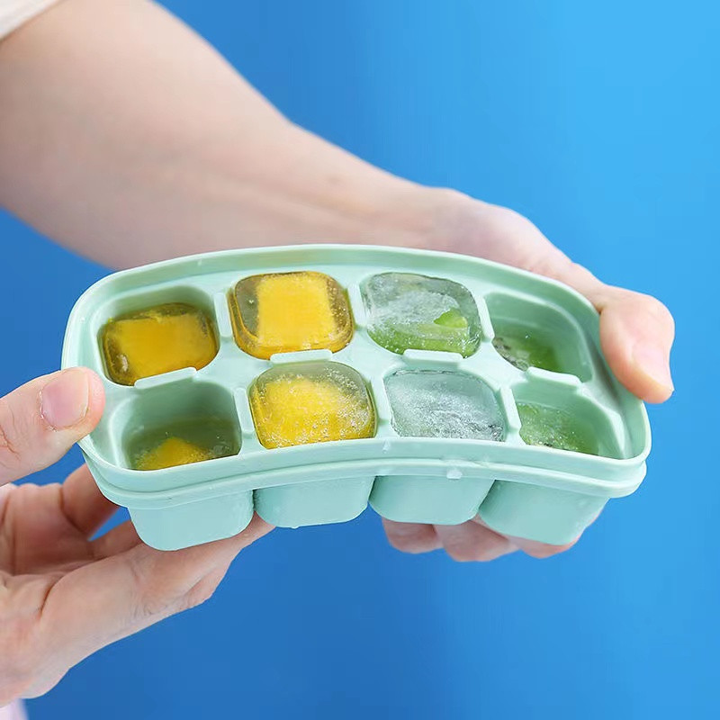 Tavă pentru cuburi de gheață cu fund moale din silicon Forme din silicon de calitate alimentară Formă pentru cuburi de gheață cu bară de acoperire Cutie de gheață Gadgets de bucătărie Mucegai pentru înghețată