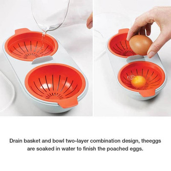 1 ΤΕΜ βρώσιμος λέβητας αυγών αποστράγγισης σιλικόνης Νέο Creative Egg Poacher Μαγειρικά σκεύη κατηγορίας τροφίμων Διπλό φλιτζάνι βραστήρας αυγών Εργαλεία μαγειρικής κουζίνας