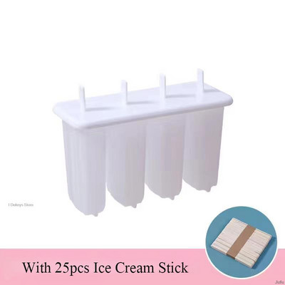 Jäätisevormi magustoidu sügavkülmik 4 süvendiga silikoonist paprika kaanega isetehtud pulgakomm puuviljamahl jääkuubiku tegija jääsilikooni