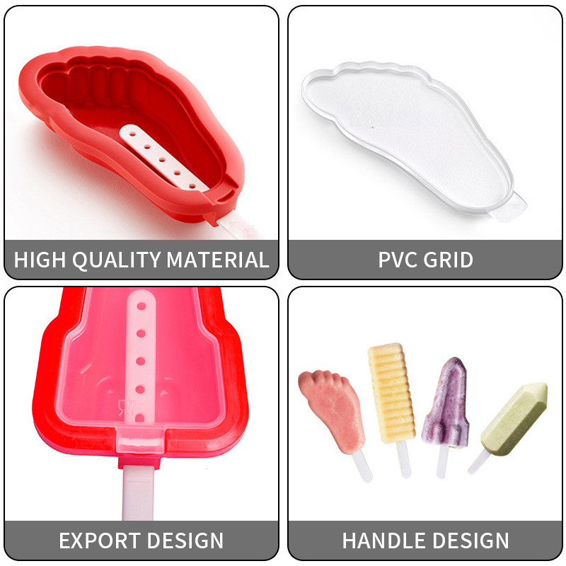 Forme creative pentru înghețată în formă de picior, pentru congelator, de casă, pentru acadele de gheață.
