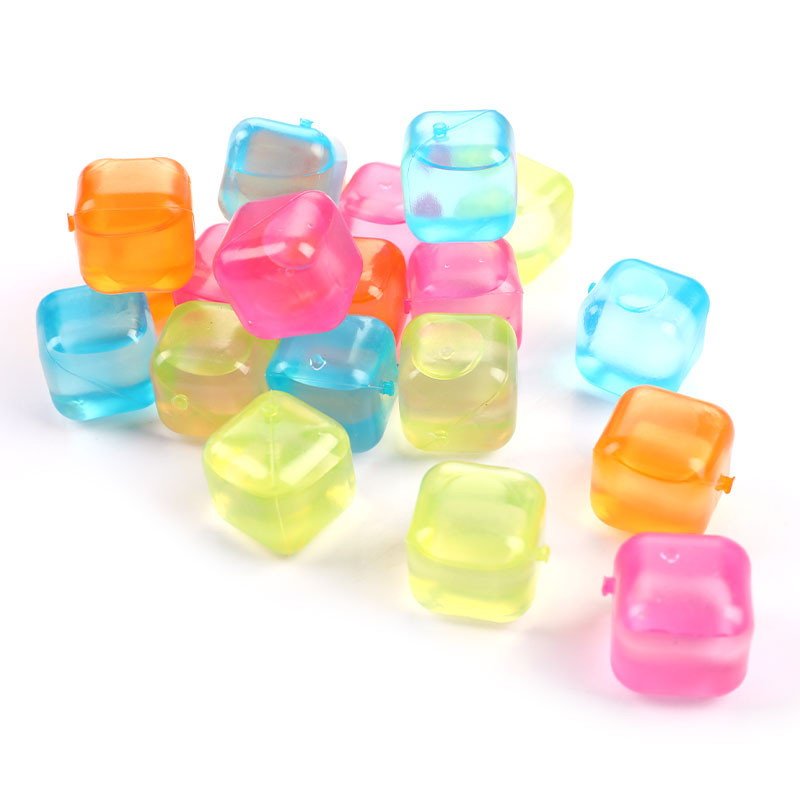 20 buc. Cuburi de gheață în formă de stea din plastic, reutilizabile, multicolore, cuburi de gheață, picnic, menține băutura rece, instrument de bară de răcire fizică