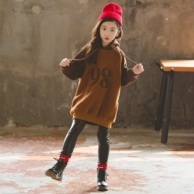 Hanorac model nou pentru fete cu gluga brodata si sireturi