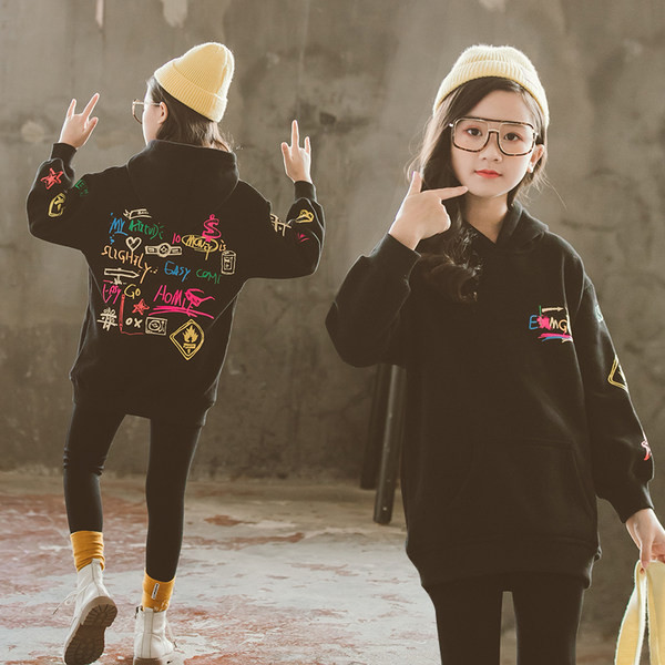 Laisvalaikio džemperis su užrašais mergaitėms