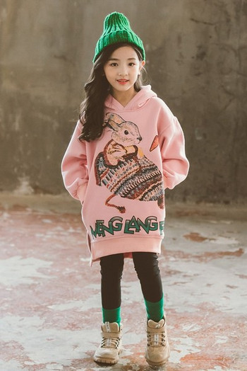 Νέο μοντέλο παιδικό φούτερ με κουκούλα για κορίτσια