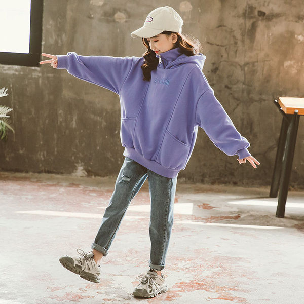 Hanorac casual pentru copii cu gluga si buzunare