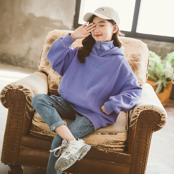 Hanorac casual pentru copii cu gluga si buzunare