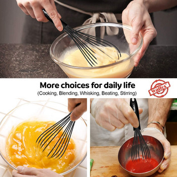 Whisk Walfos Silicone Whisk Wire Whisk από ανοξείδωτο ατσάλι - Ανθεκτικά στη θερμότητα σύρμα κουζίνας για αντικολλητικό εργαλείο κουζίνας με αφρώδη αυγά