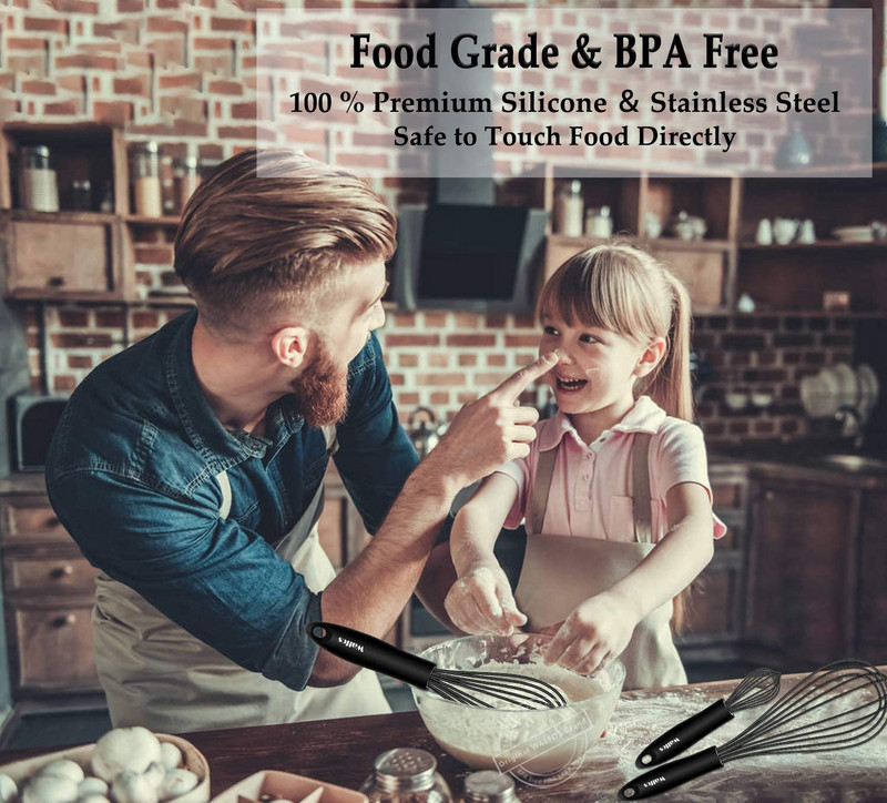 Otel din silicon Walfos Otel din sarma din otel inoxidabil - Otel de bucatarie rezistent la caldura pentru agitator pentru spuma de oua antiaderente Instrument de bucatarie