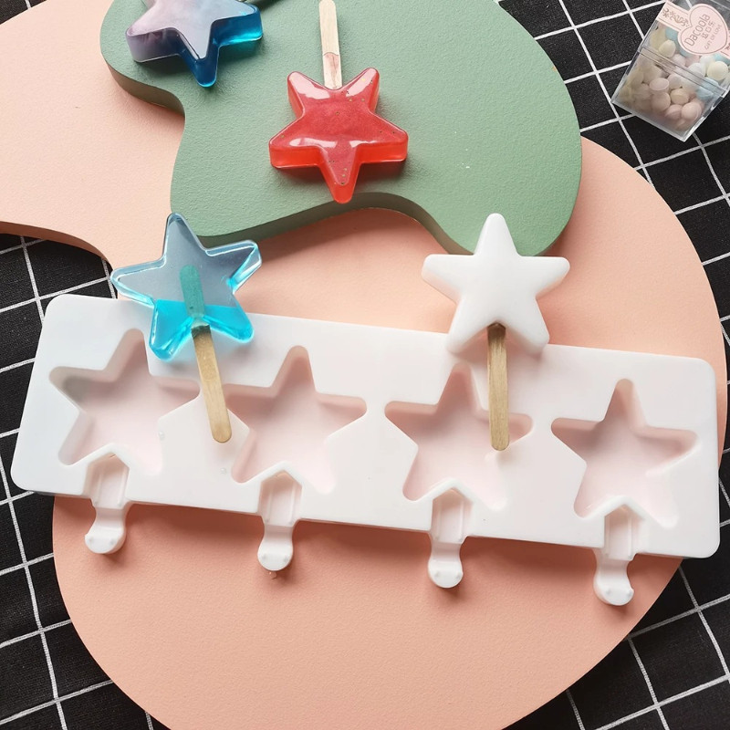 4 üreges csillag karácsonyfa fagylalt szilikon forma nyúl popsika ananász jégkocka tálca pudingforma ajándék konyhai eszköz