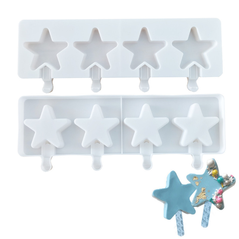 4 üreges csillag karácsonyfa fagylalt szilikon forma nyúl popsika ananász jégkocka tálca pudingforma ajándék konyhai eszköz