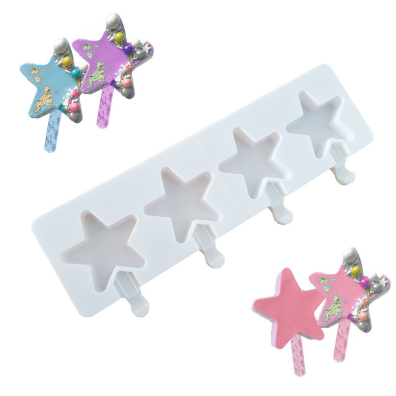 4 üreges csillag karácsonyfa fagylalt szilikon forma nyúl popsika ananász jégkocka tálca pudingforma ajándék konyhai eszköz